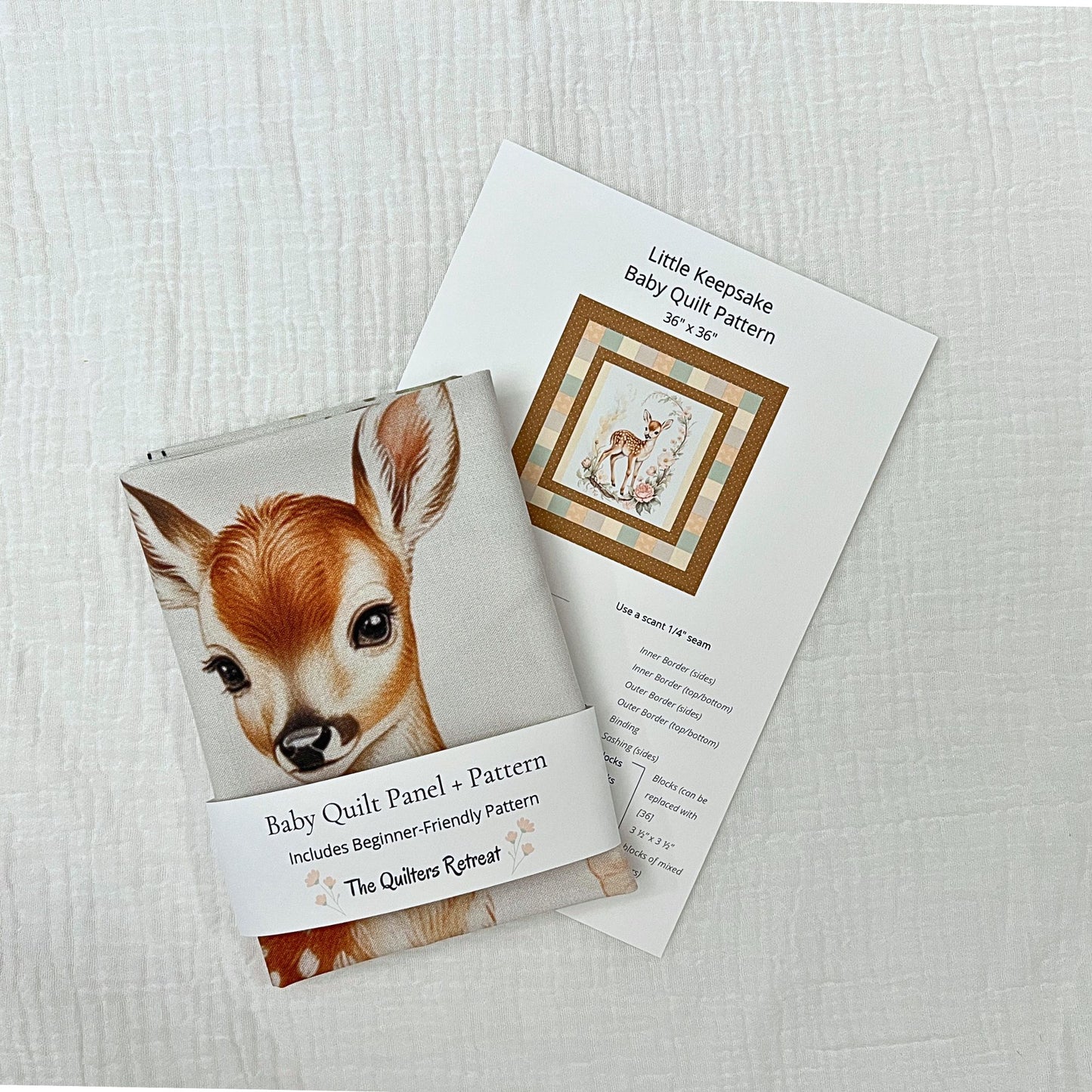 Floral Fawn Baby Quilt Panel + Pattern