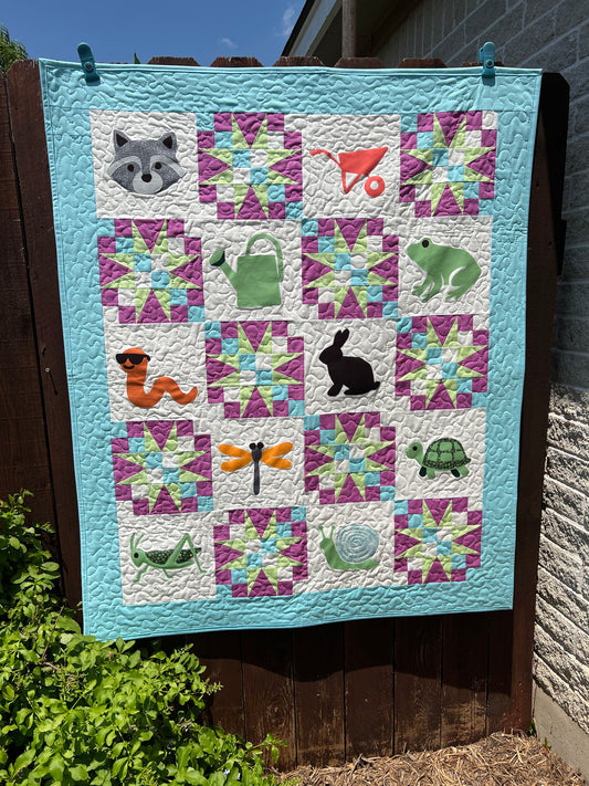 Garden Patch Friends Quilt Pattern – Free Appliqué and Block Quilt Pattern for Kids - PDF Download
