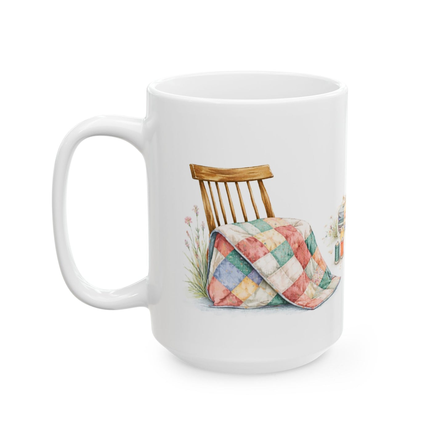 Soft Sentiments Quilting Chair Ceramic Mug