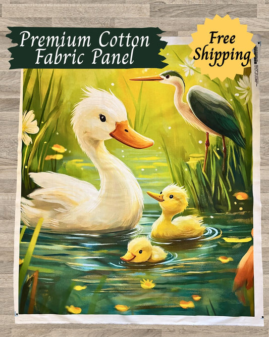 Little Duckling Pond Quilt Panel – 100% Cotton | 36" x 42"