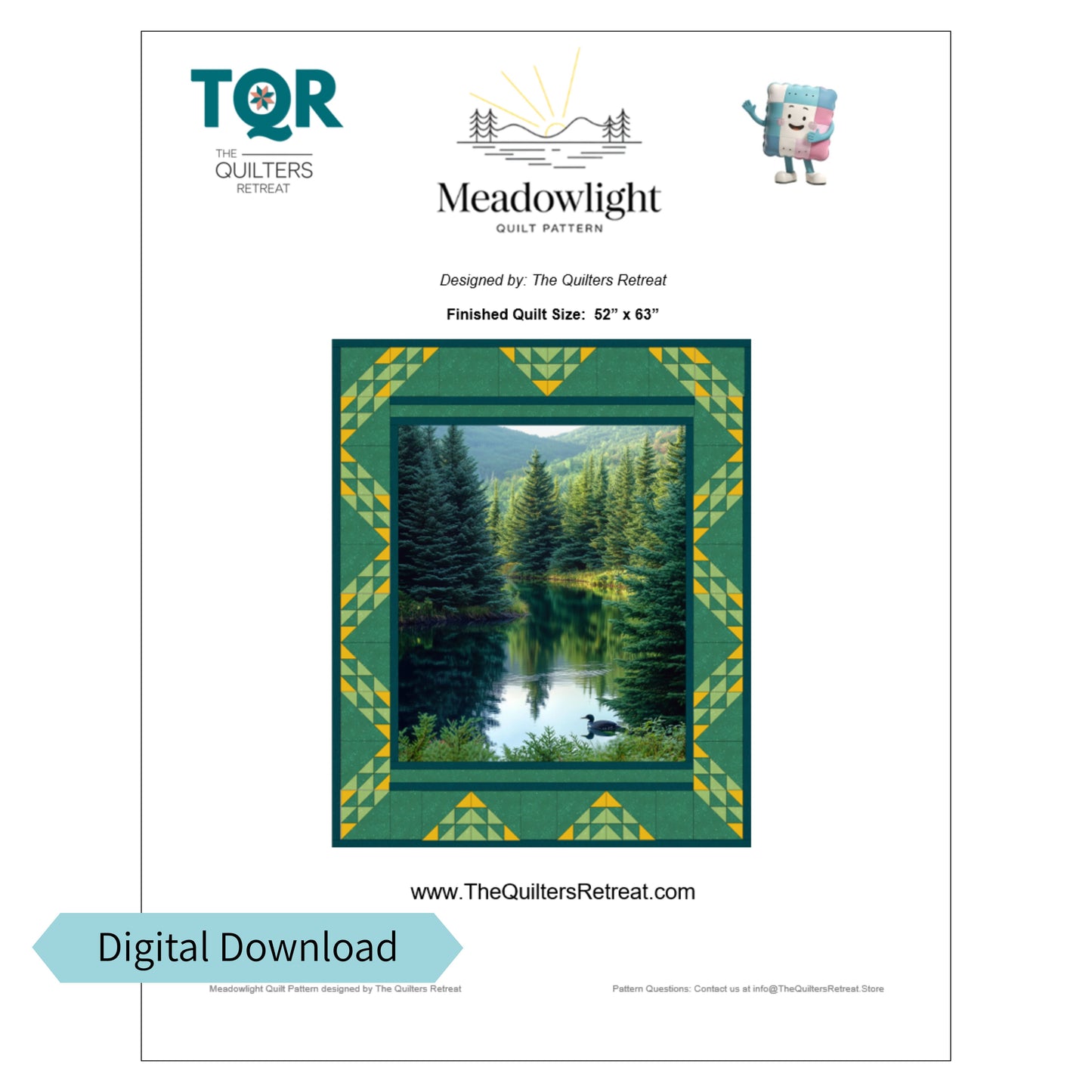 Meadowlight Panel Quilt Pattern – A 1-Yard Panel Quilt Design - Digital Download