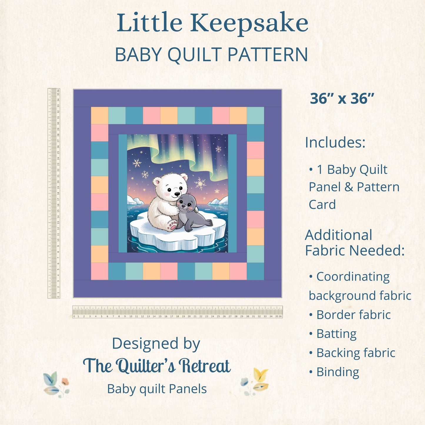 Northern Snuggles Baby Quilt Panel + Pattern