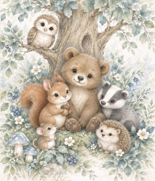 Old Oak Tree Friends Baby Quilt Panel + Pattern