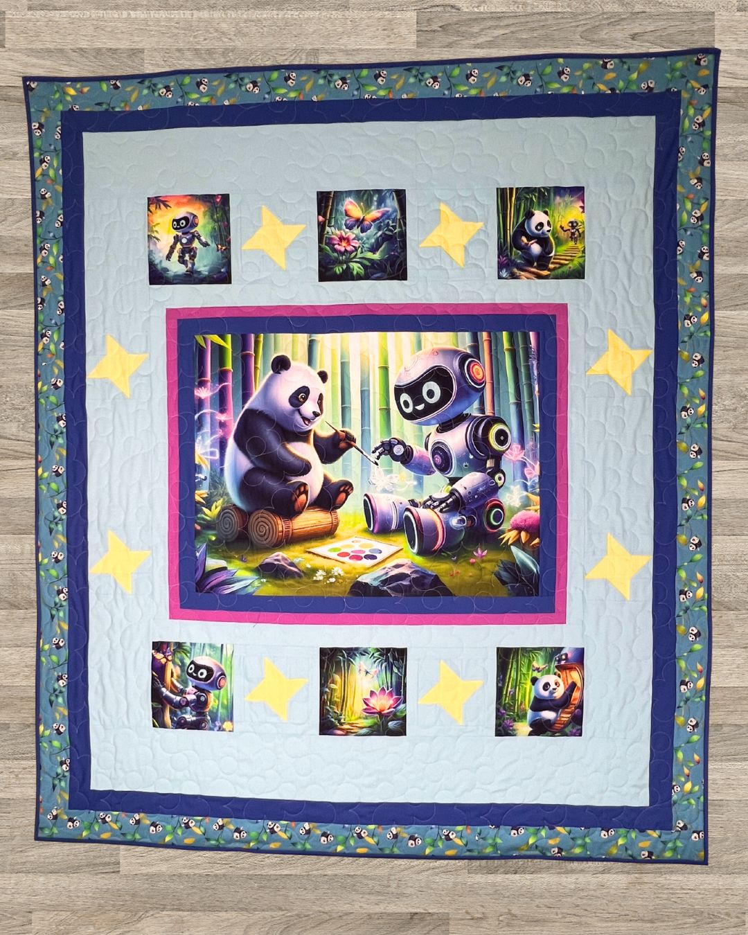 Panda and Robot Quilt Pattern – Free Beginner Friendly Quilt Pattern - PDF Download