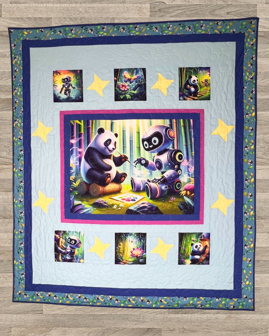 Panda and Robot Quilt Pattern – Free Beginner Friendly Quilt Pattern - PDF Download