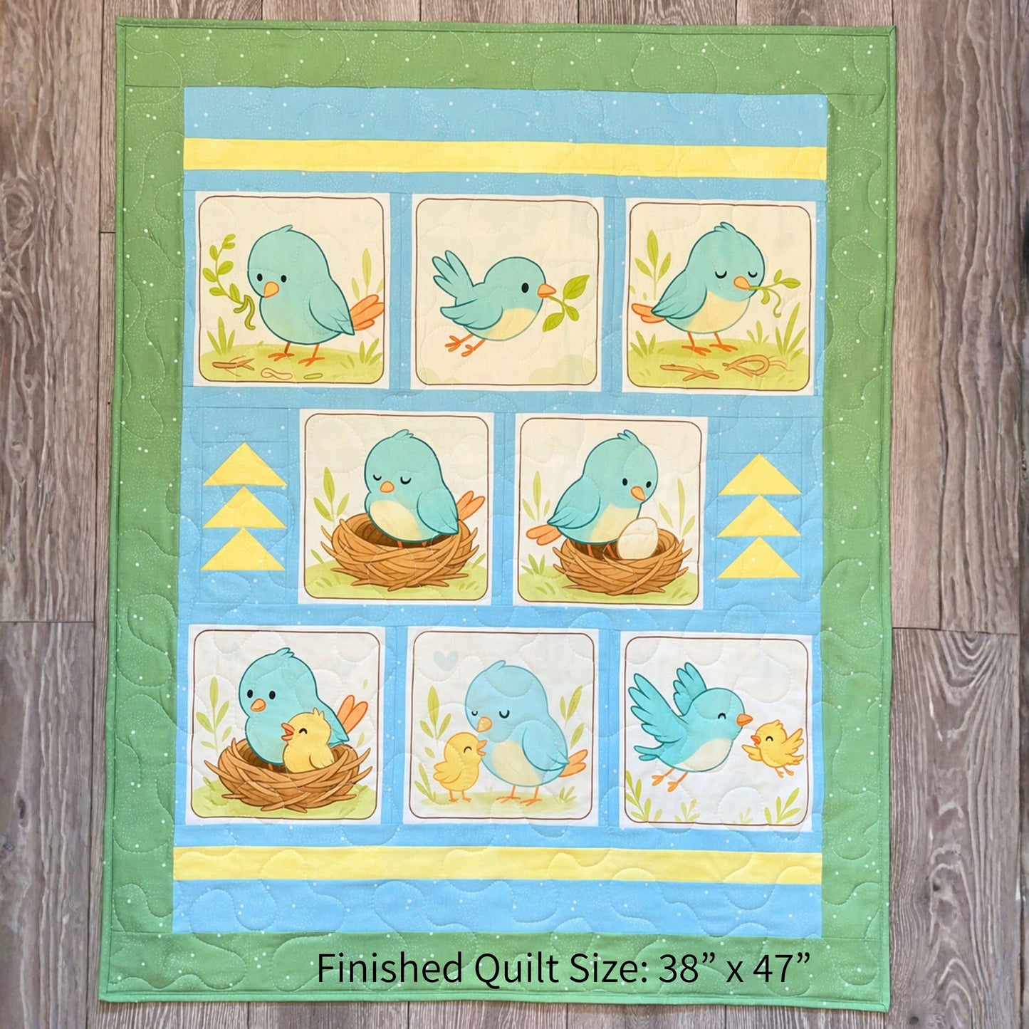 Little Birdie Storybook Quilt Kit – Includes Panel, Coordinated Fabric and Pattern