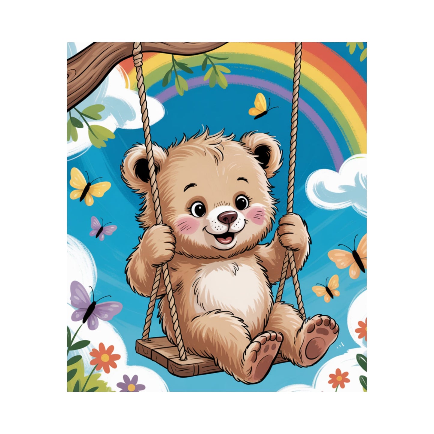 Rainbow Bear Baby Quilt Panel/Pattern and Quilt Kit