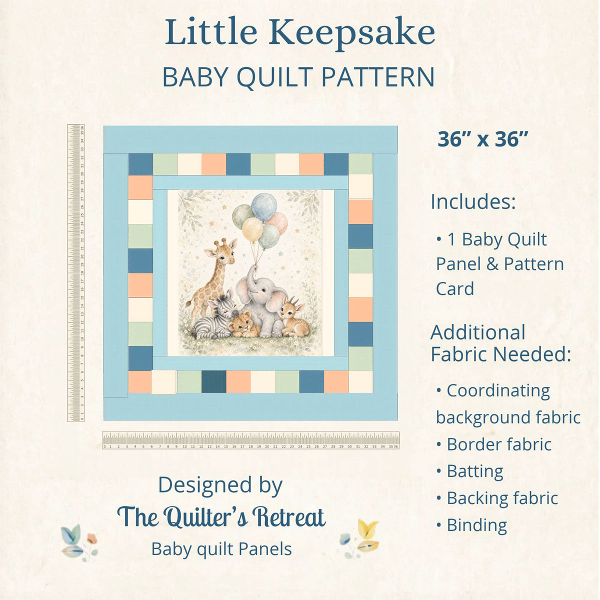 Little Safari Friends Baby Quilt Panel + Pattern