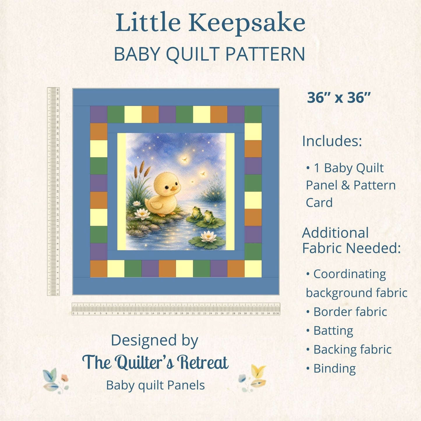 Starlight Duckling Baby Quilt Panel + Pattern