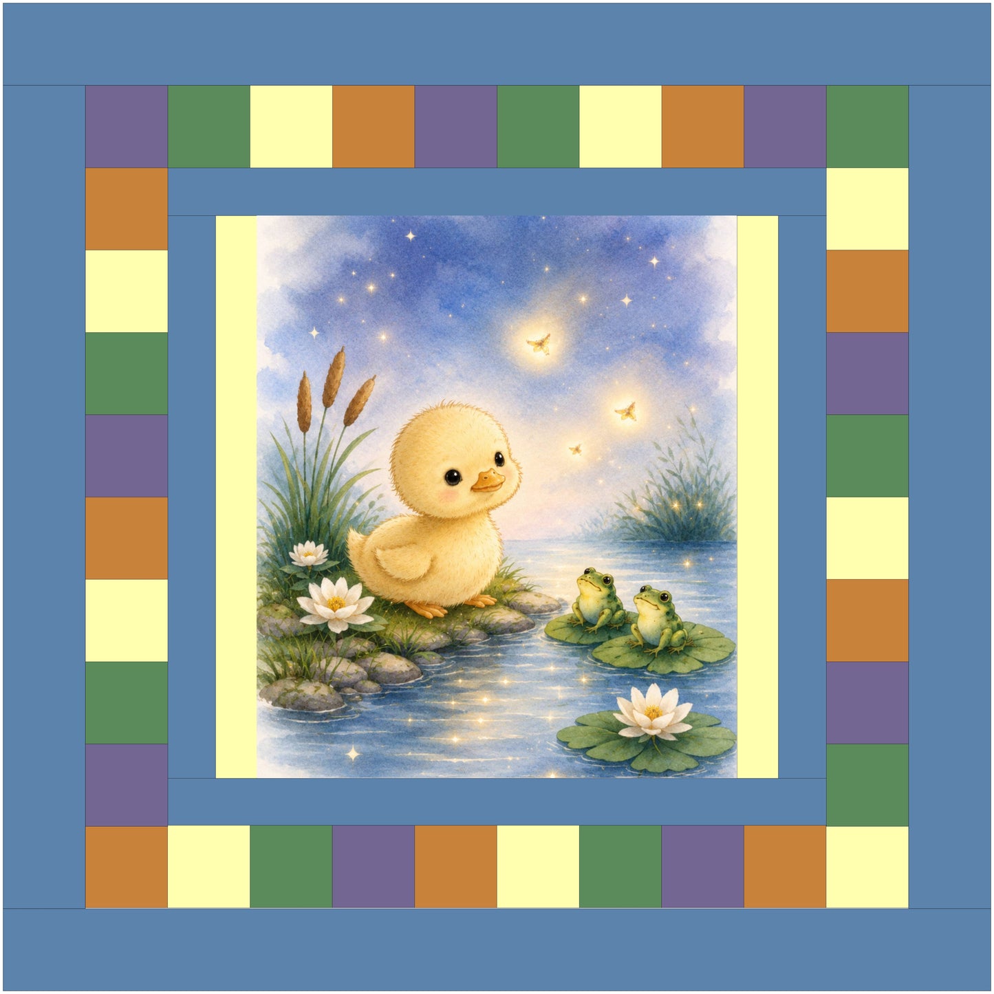 Starlight Duckling Baby Quilt Panel + Pattern