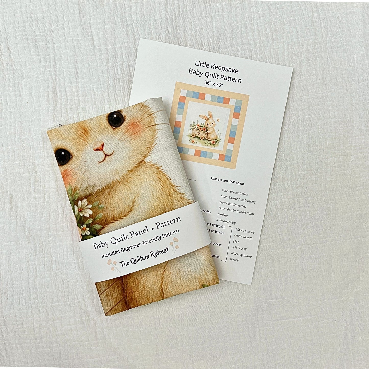 Sweet Blossom Bunny Baby Quilt Panel + Pattern