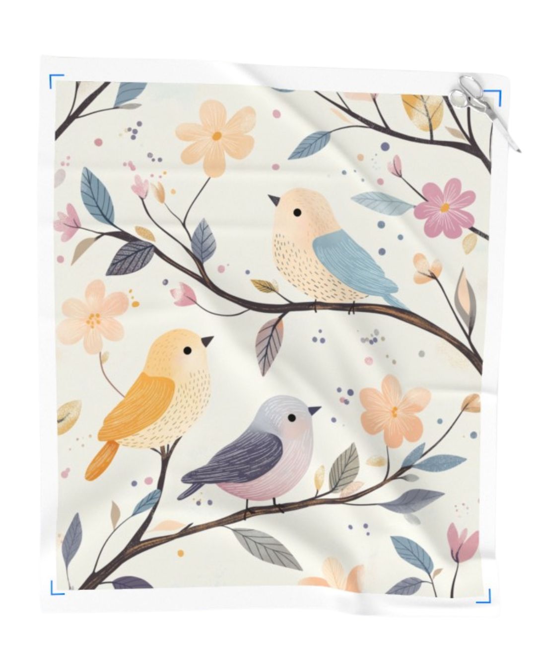 Birdsong Blossoms Fabric Panel – 36"x42" for baby quilts and nursery wall hangings