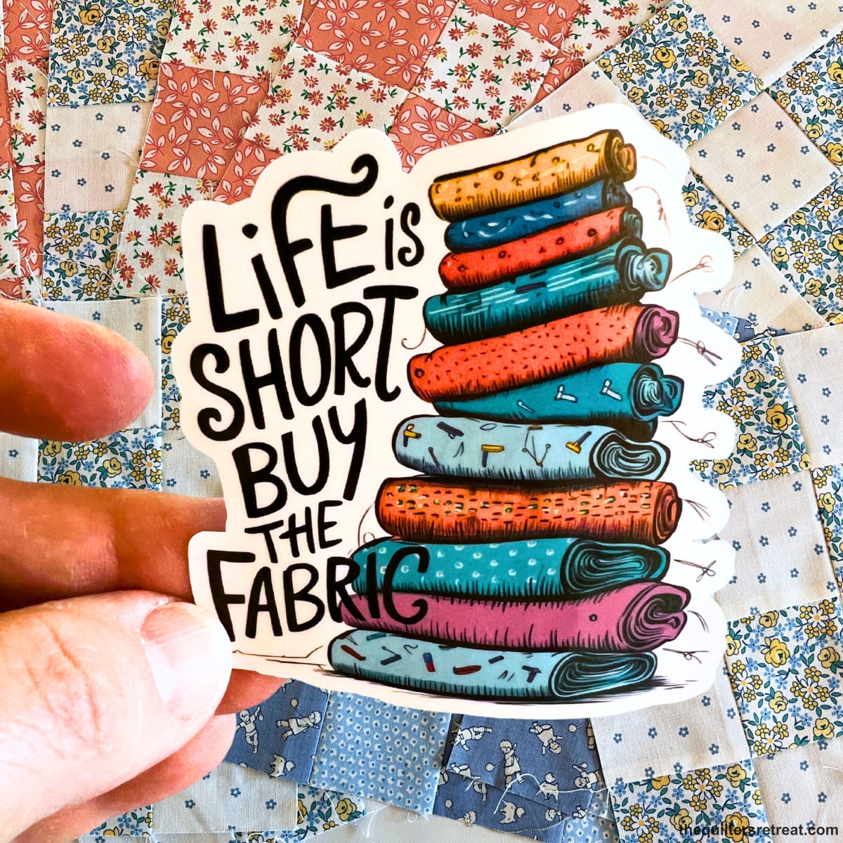 Life is Short, Buy the Fabric Vinyl Sticker