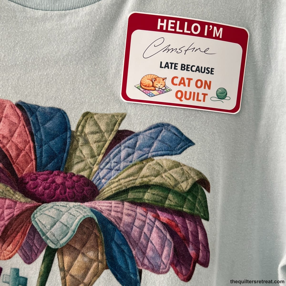 Sticker Set - Set of 6 Quilter Hello Badges - Perfect Quilting Guild Hello!