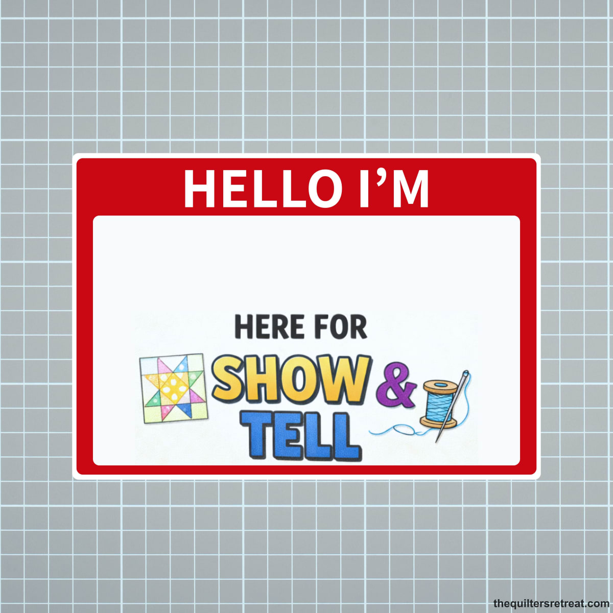 Sticker Set - Set of 6 Quilter Hello Badges - Perfect Quilting Guild Hello!