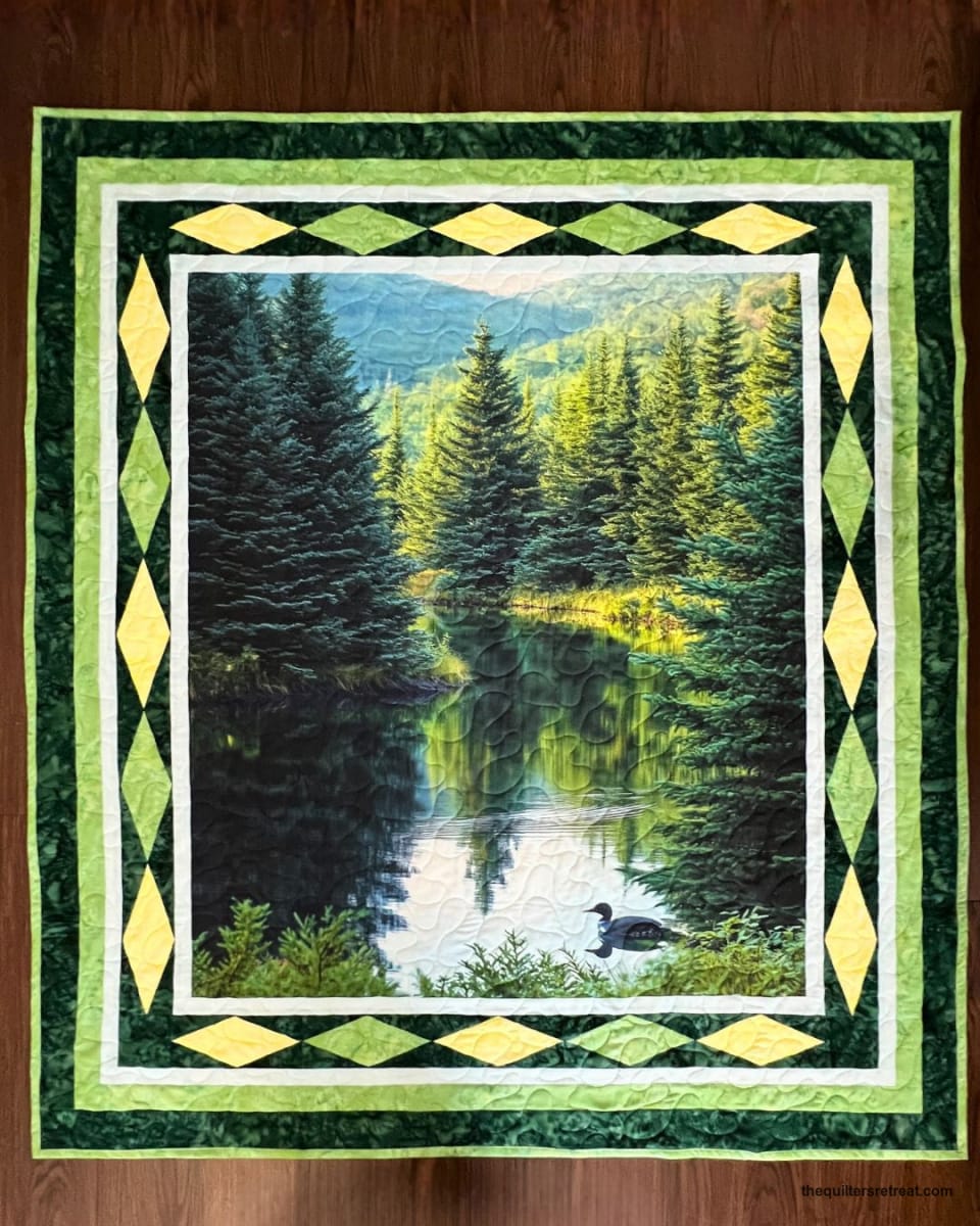 Balsam & Loon Lake Quilt Panel – Nature-Inspired Fabric Panel | 36" x 42"