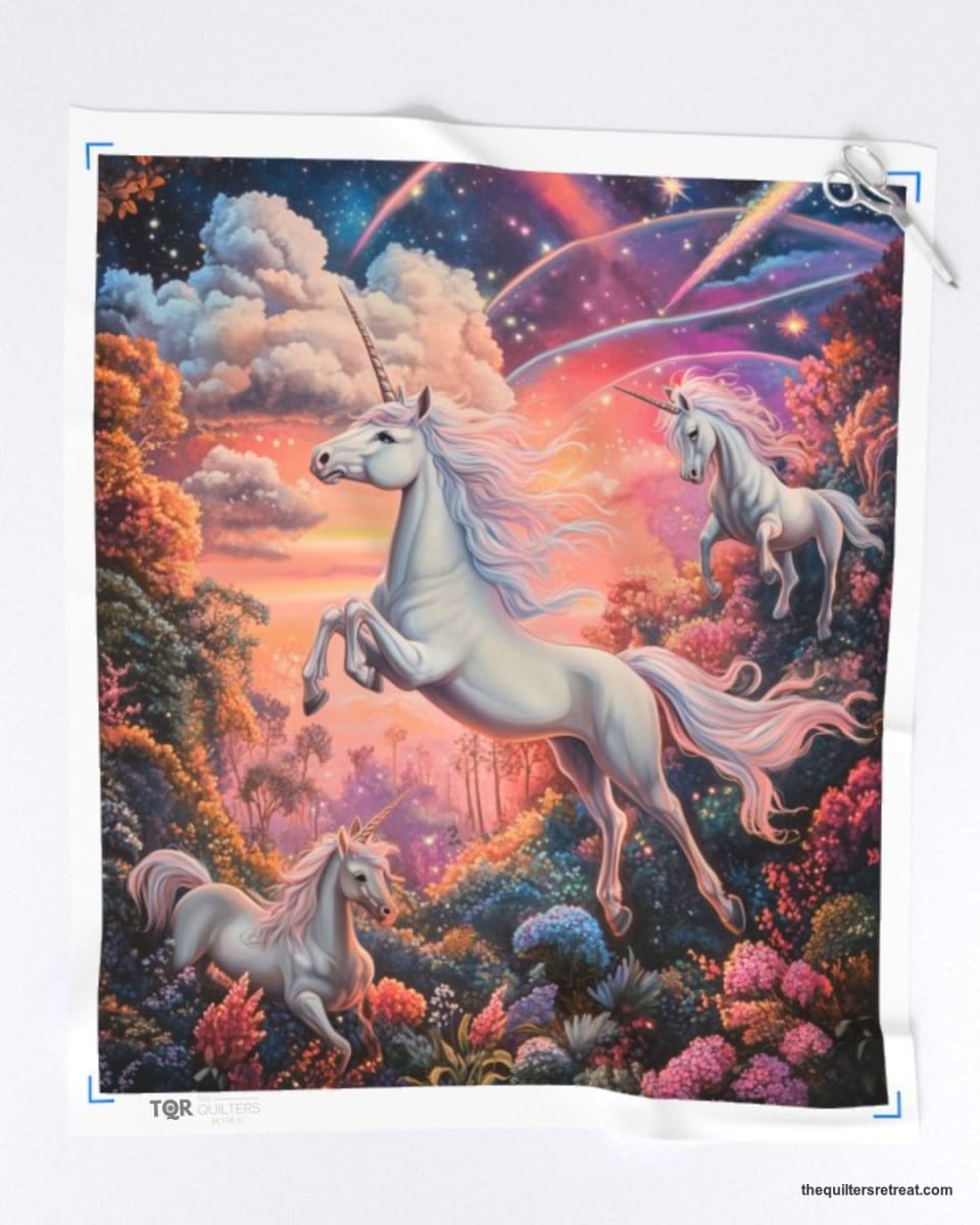 Dreamy Unicorns Fabric Panel – A Quilt Panel for Those Who Still Believe – | 36" x 42"