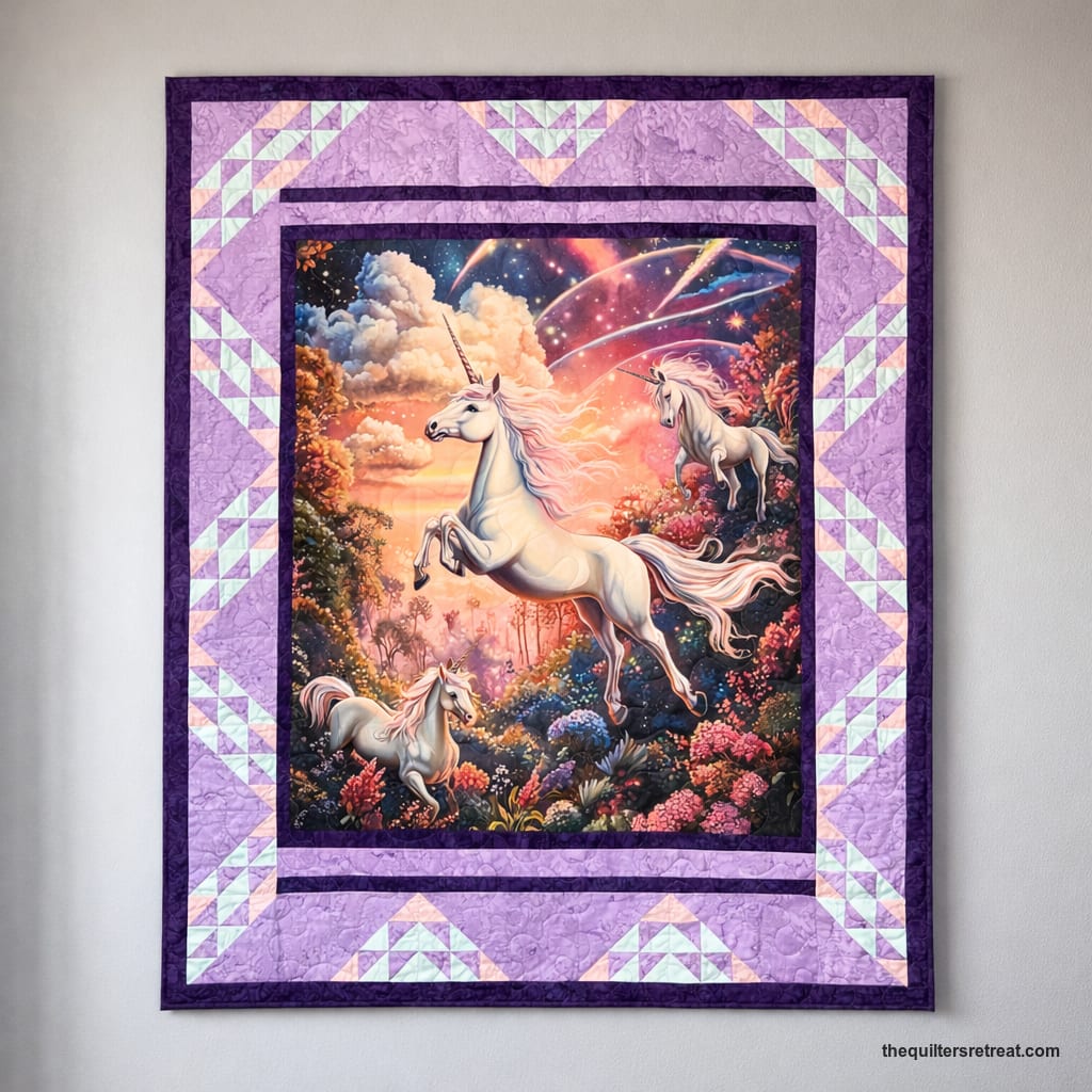 Dreamy Unicorns Fabric Panel – A Quilt Panel for Those Who Still Believe – | 36" x 42"