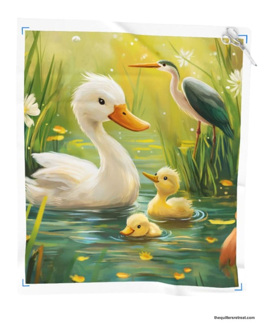 Little Duckling Pond Quilt Panel – 100% Cotton | 36" x 42"