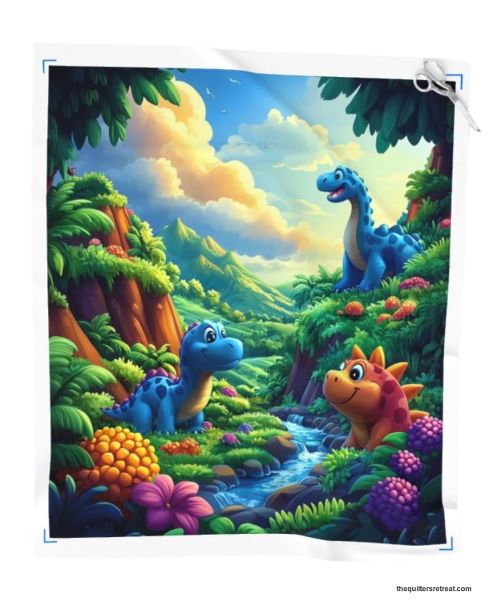 We Love Dinosaurs Quilt Panel – 36"x42" Colorful Fabric for Kids Quilts, Dinosaur Nursery Decor, Baby & Toddler Bedding