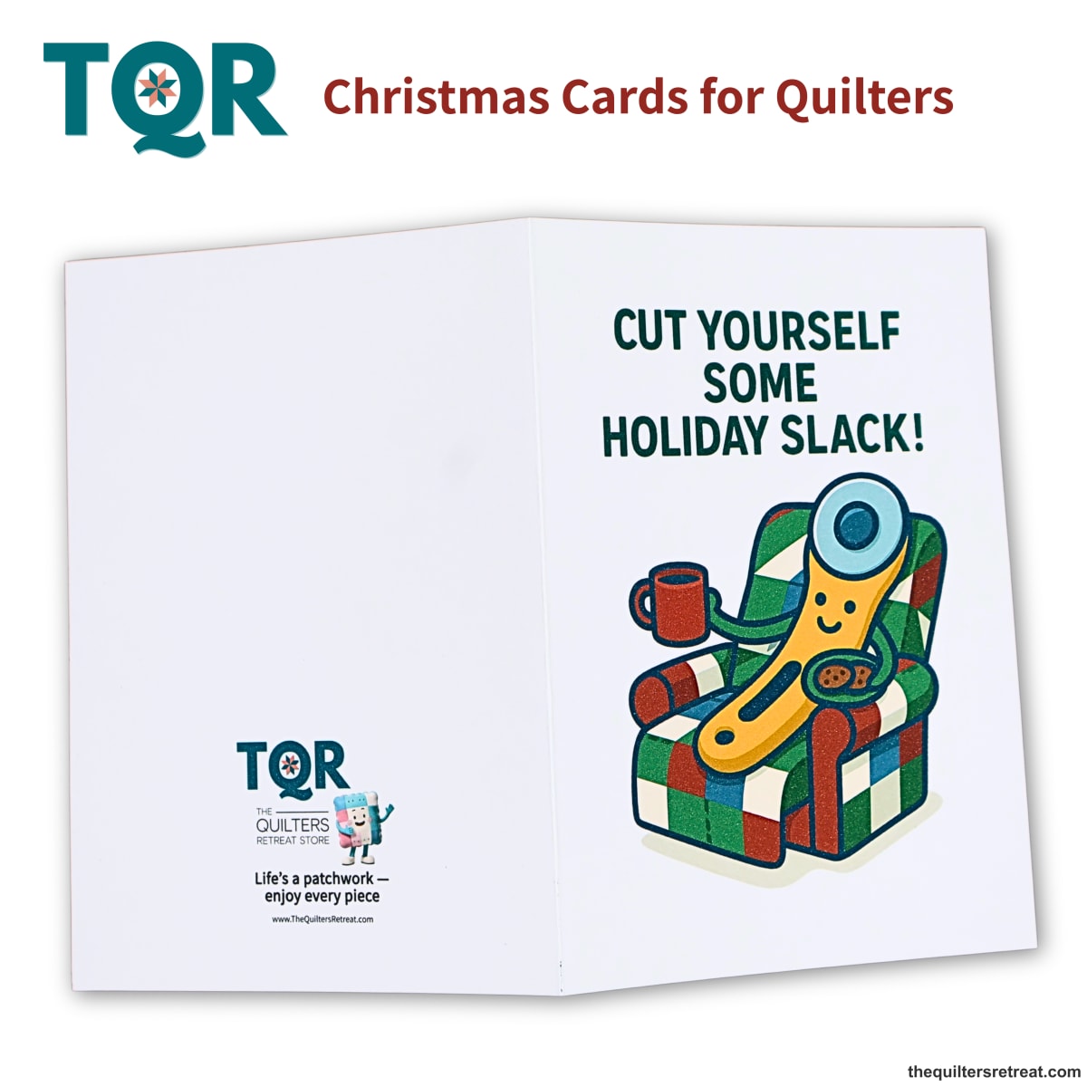 Cut Yourself Some Holiday Slack – Funny Quilting Christmas Card for Quilters