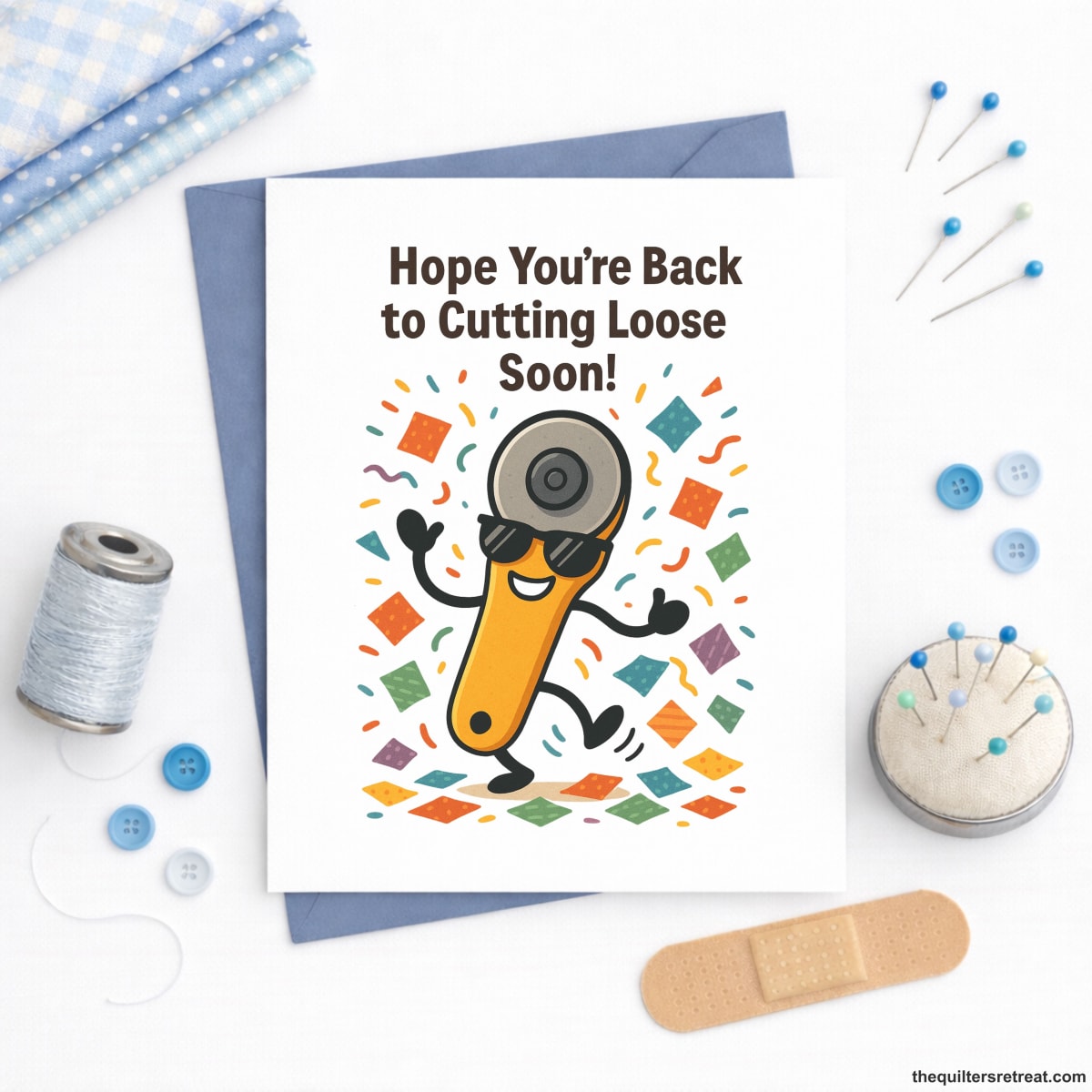 Hope You’re Back to Cutting Loose Soon – Funny Quilting Get Well Card