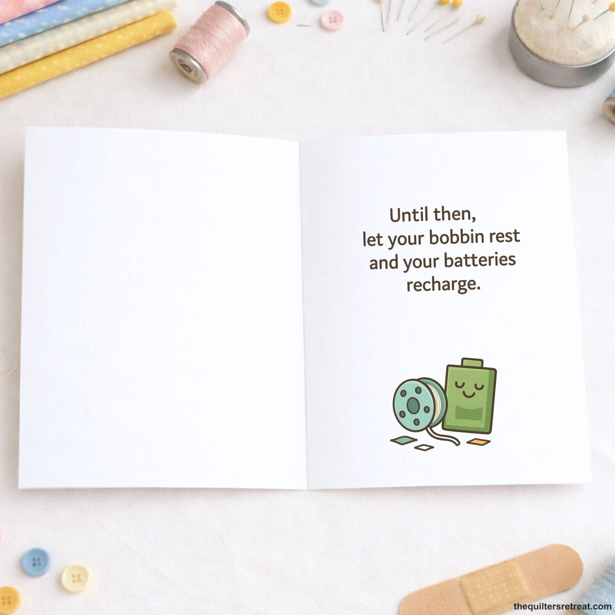 Hope You’re Back to Cutting Loose Soon – Funny Quilting Get Well Card