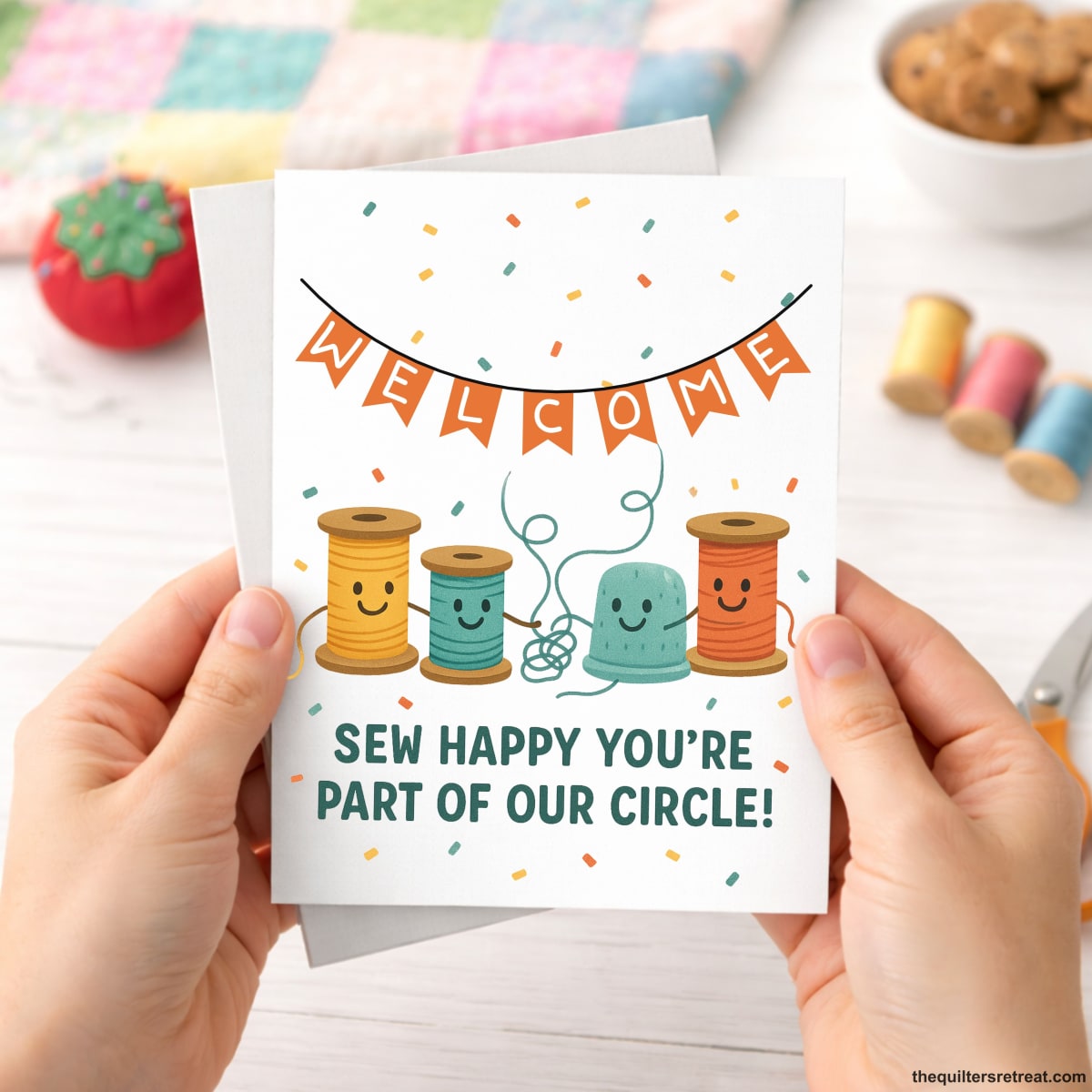 Sew Happy You're Part of our Circle – Quilting Bee Card for Quilting Bees and Sewing Circles