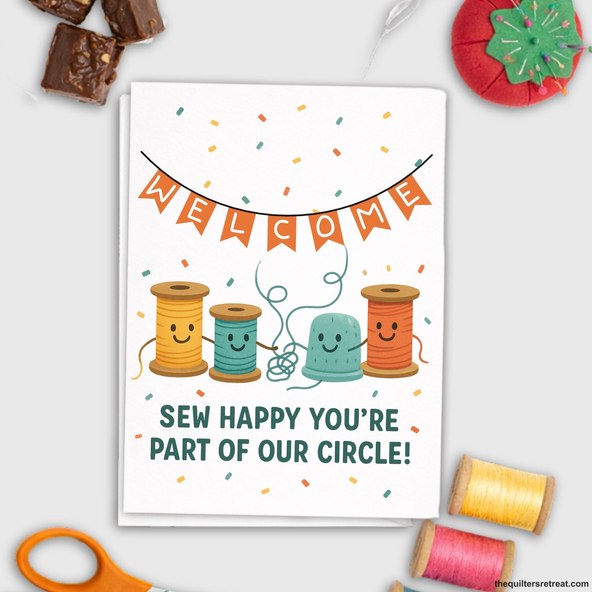 Sew Happy You're Part of our Circle – Quilting Bee Card for Quilting Bees and Sewing Circles