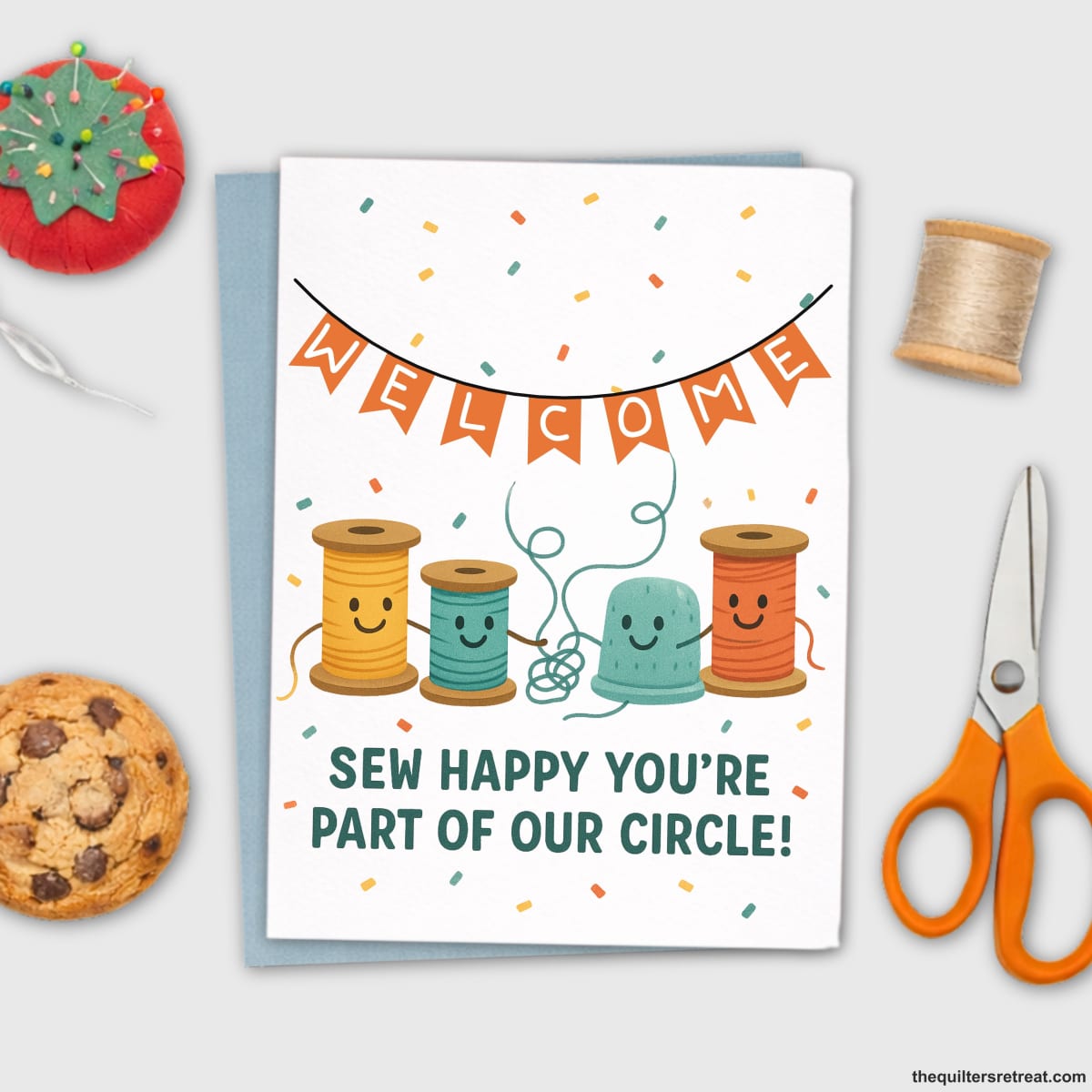 Sew Happy You're Part of our Circle – Quilting Bee Card for Quilting Bees and Sewing Circles
