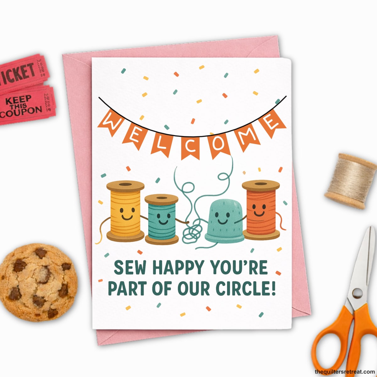 Sew Happy You're Part of our Circle – Quilting Bee Card for Quilting Bees and Sewing Circles