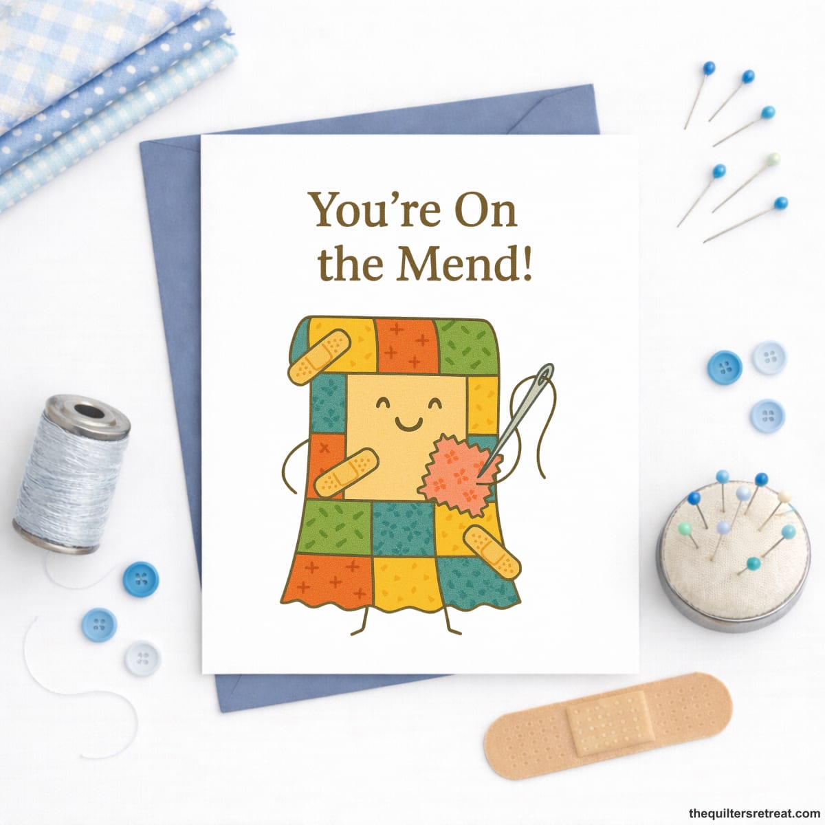 You’re On the Mend – Quilting Get Well Card for Fabric Lovers