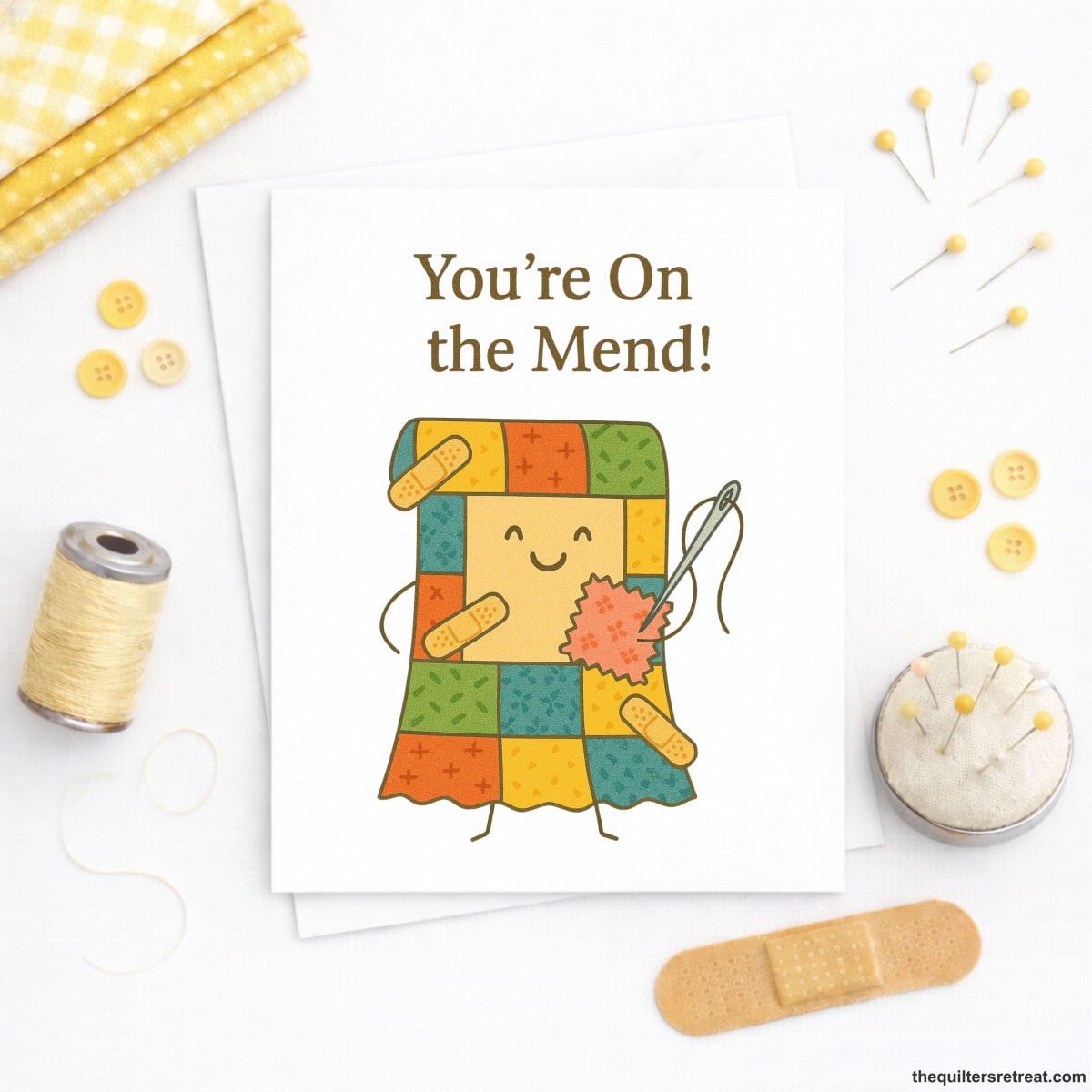 You’re On the Mend – Quilting Get Well Card for Fabric Lovers