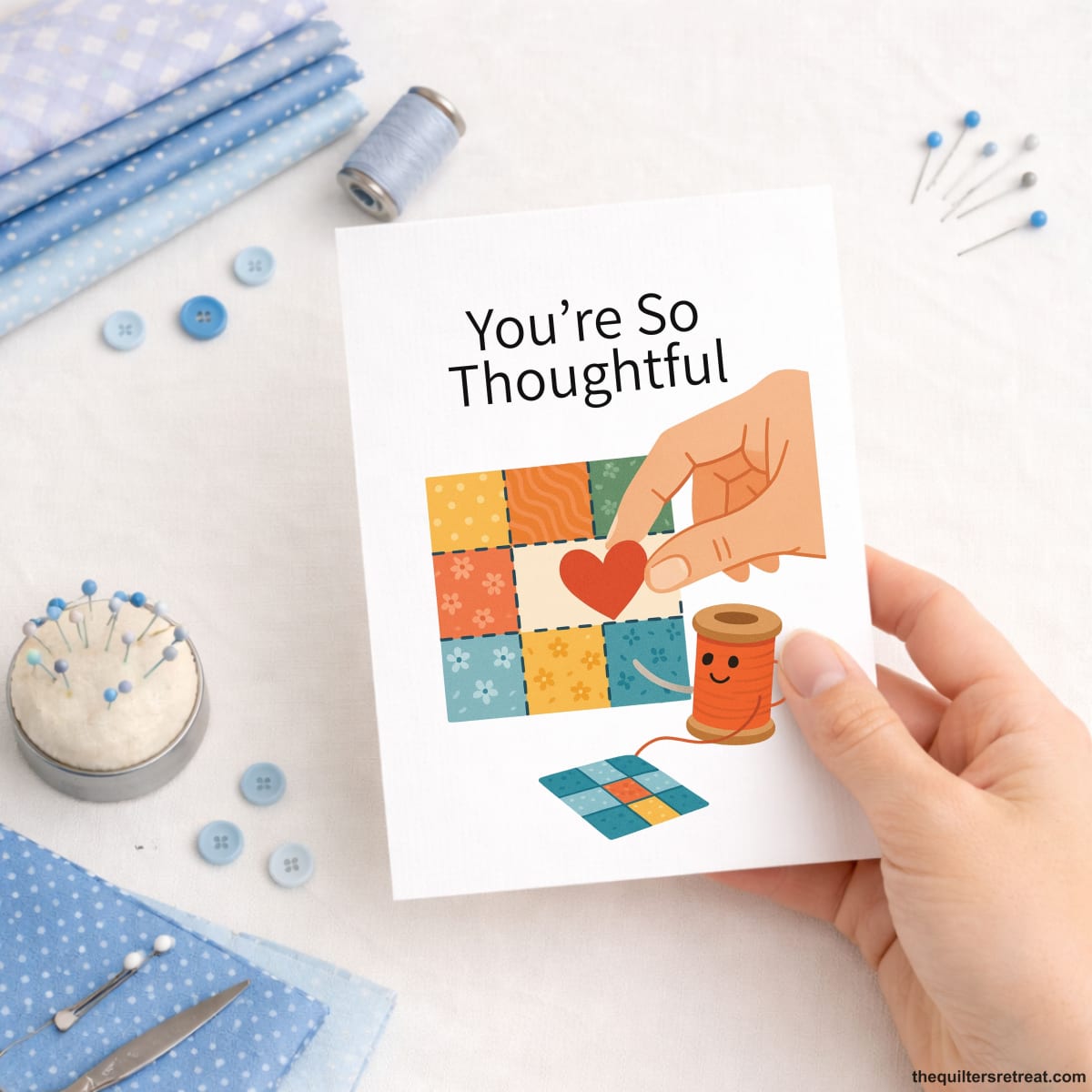 You’re So Thoughtful – Quilting Thank You Card for Quilters and Fabric Lovers