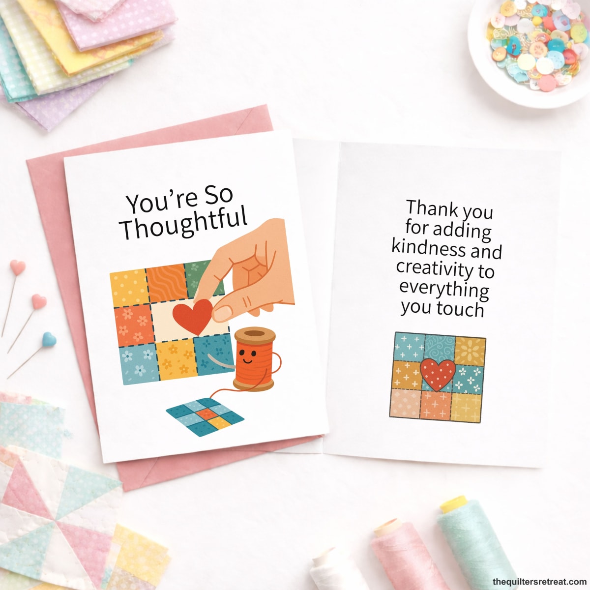 You’re So Thoughtful – Quilting Thank You Card for Quilters and Fabric Lovers