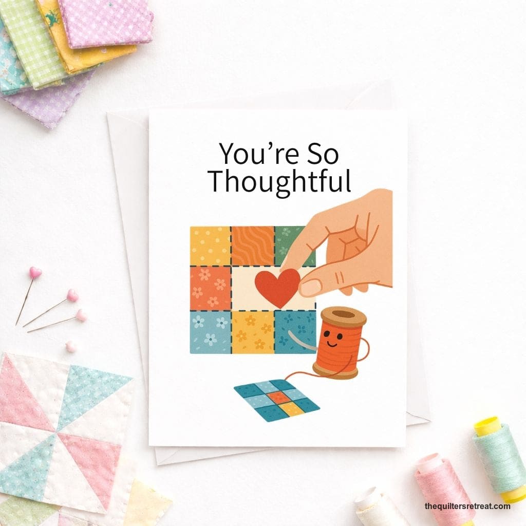You’re So Thoughtful – Quilting Thank You Card for Quilters and Fabric Lovers