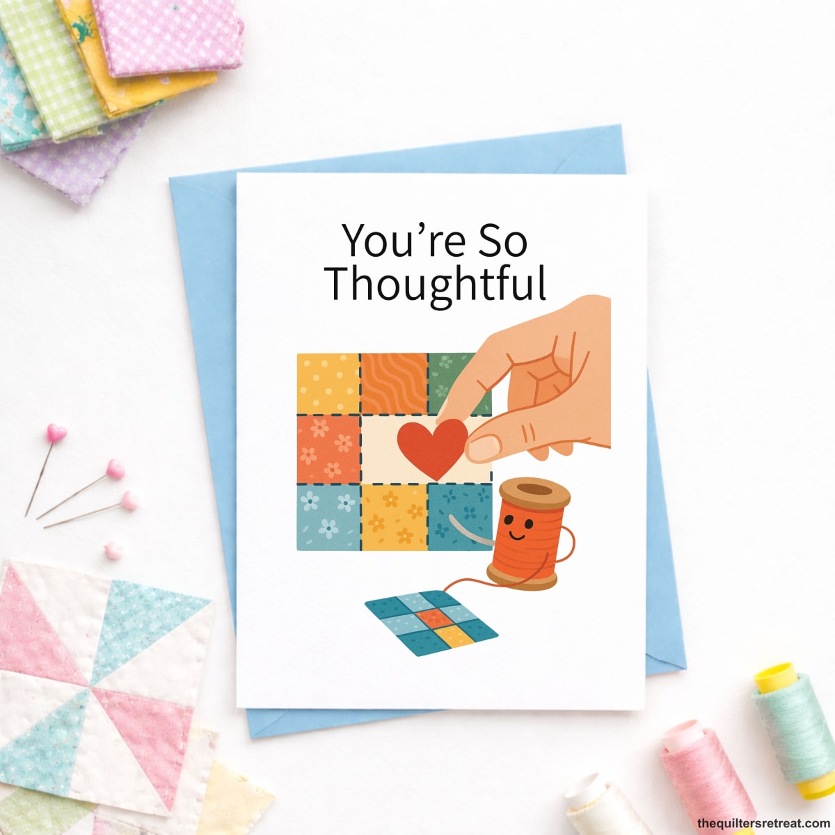 You’re So Thoughtful – Quilting Thank You Card for Quilters and Fabric Lovers