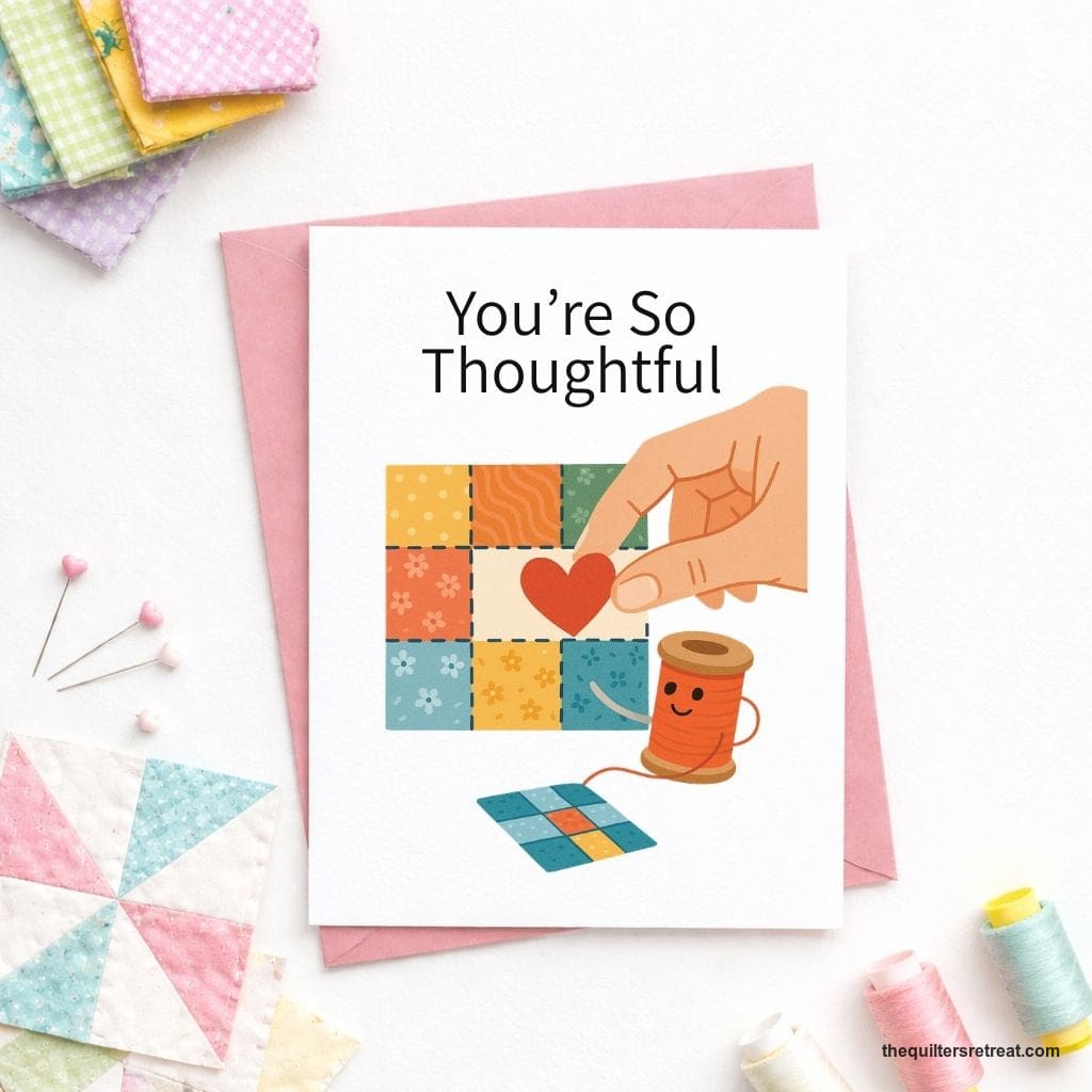 You’re So Thoughtful – Quilting Thank You Card for Quilters and Fabric Lovers