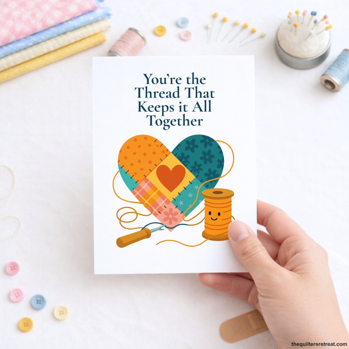 You’re the Thread That Keeps It All Together – Quilting Thank You Card for Quilters and Sewing Friends