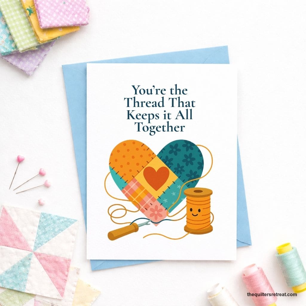 You’re the Thread That Keeps It All Together – Quilting Thank You Card for Quilters and Sewing Friends