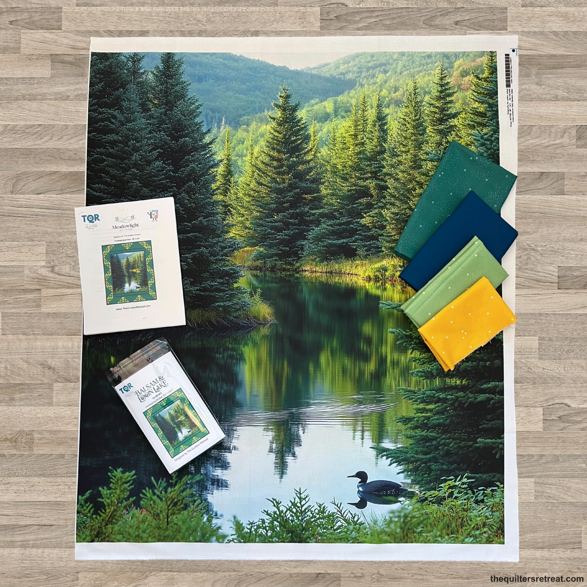 Balsam & Loon Lake Quilt Kit – Meadowlight Pattern Edition – Includes Panel, Coordinated Fabric and Pattern