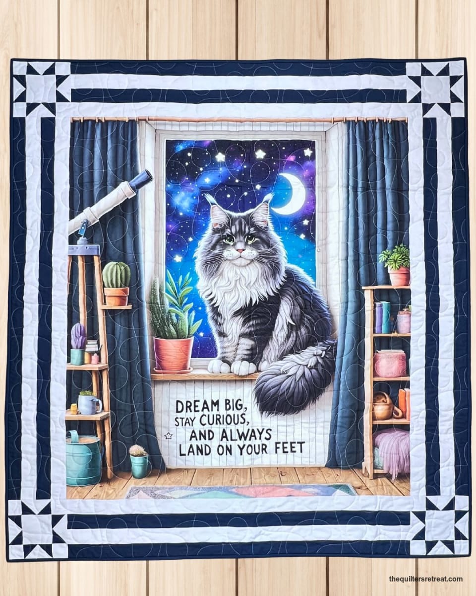 Dream Big Cat Beginner Quilt Kit – 48” x 53”