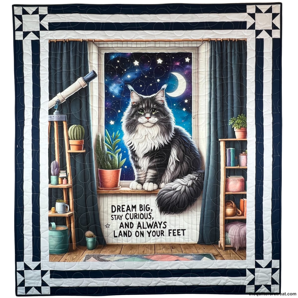 Dream Big Cat Beginner Quilt Kit – 48” x 53”
