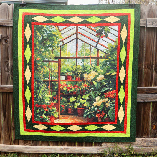 The Secret Greenhouse Quilt Kit – Includes Panel, Coordinated Fabric, Pattern & Foundation Paper Templates
