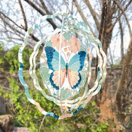 Patchwork Butterfly Wind Spinner