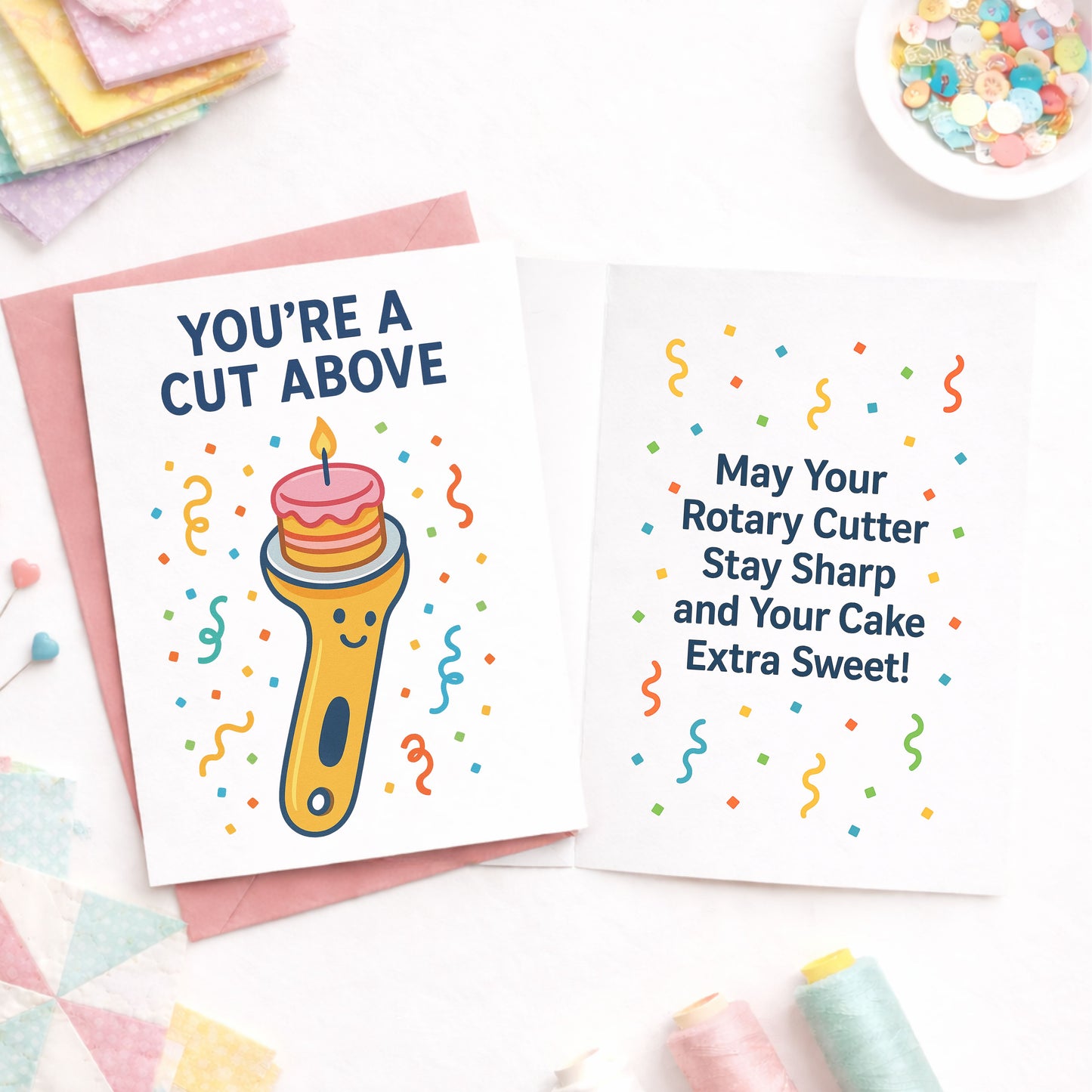Birthday Card Set for Quilters – 3-Pack Funny Quilting Greeting Cards