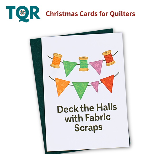 Deck the Hall with Fabric Scraps - Quilting Christmas Card for Quilters