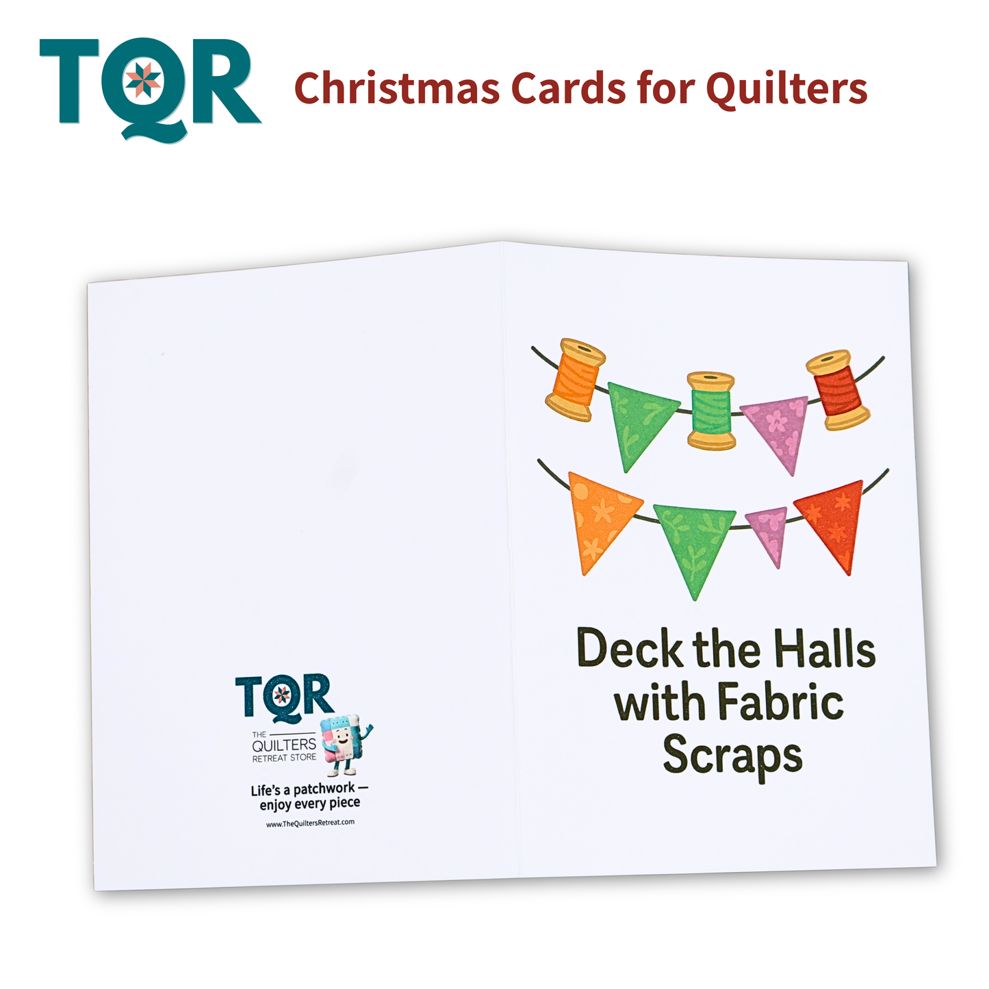 Deck the Hall with Fabric Scraps - Quilting Christmas Card for Quilters