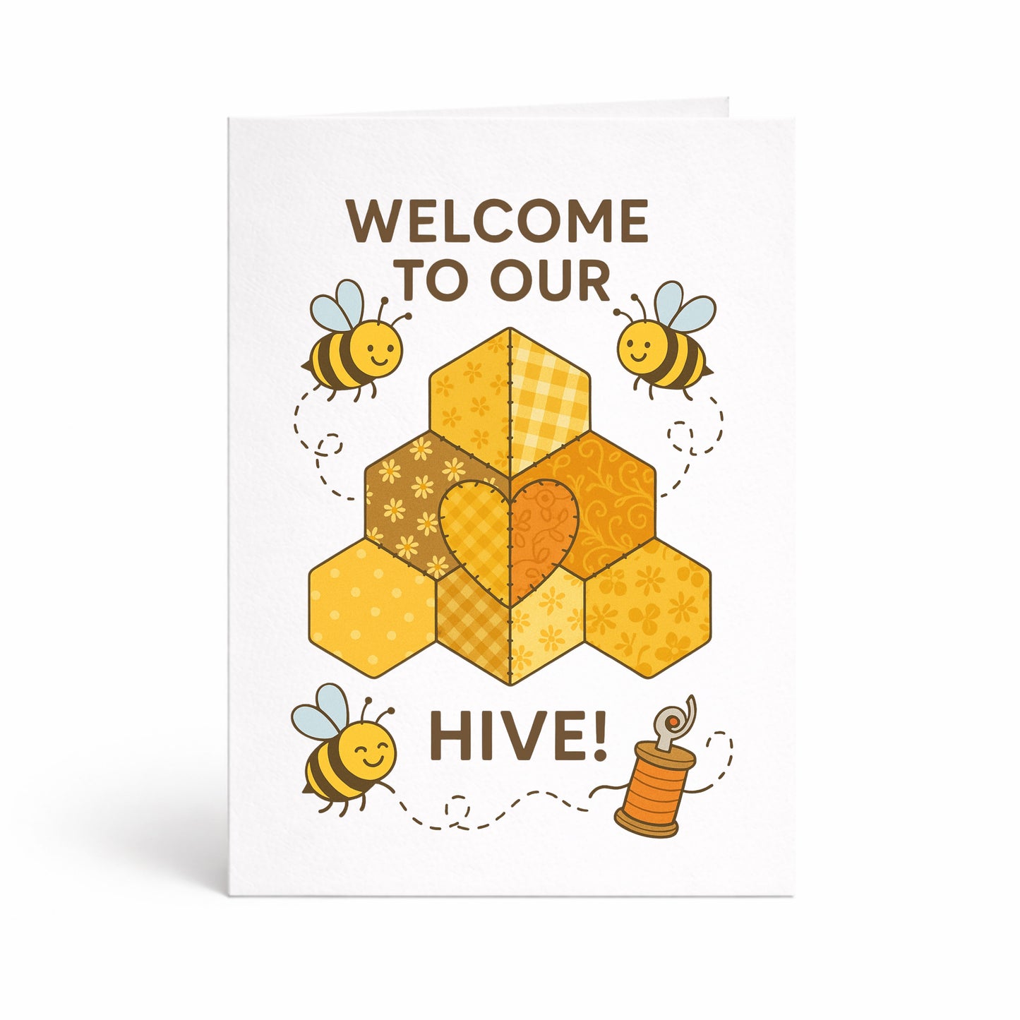 Welcome to our Hive – Quilting Bee Card for Quilting Bees and Sewing Circles