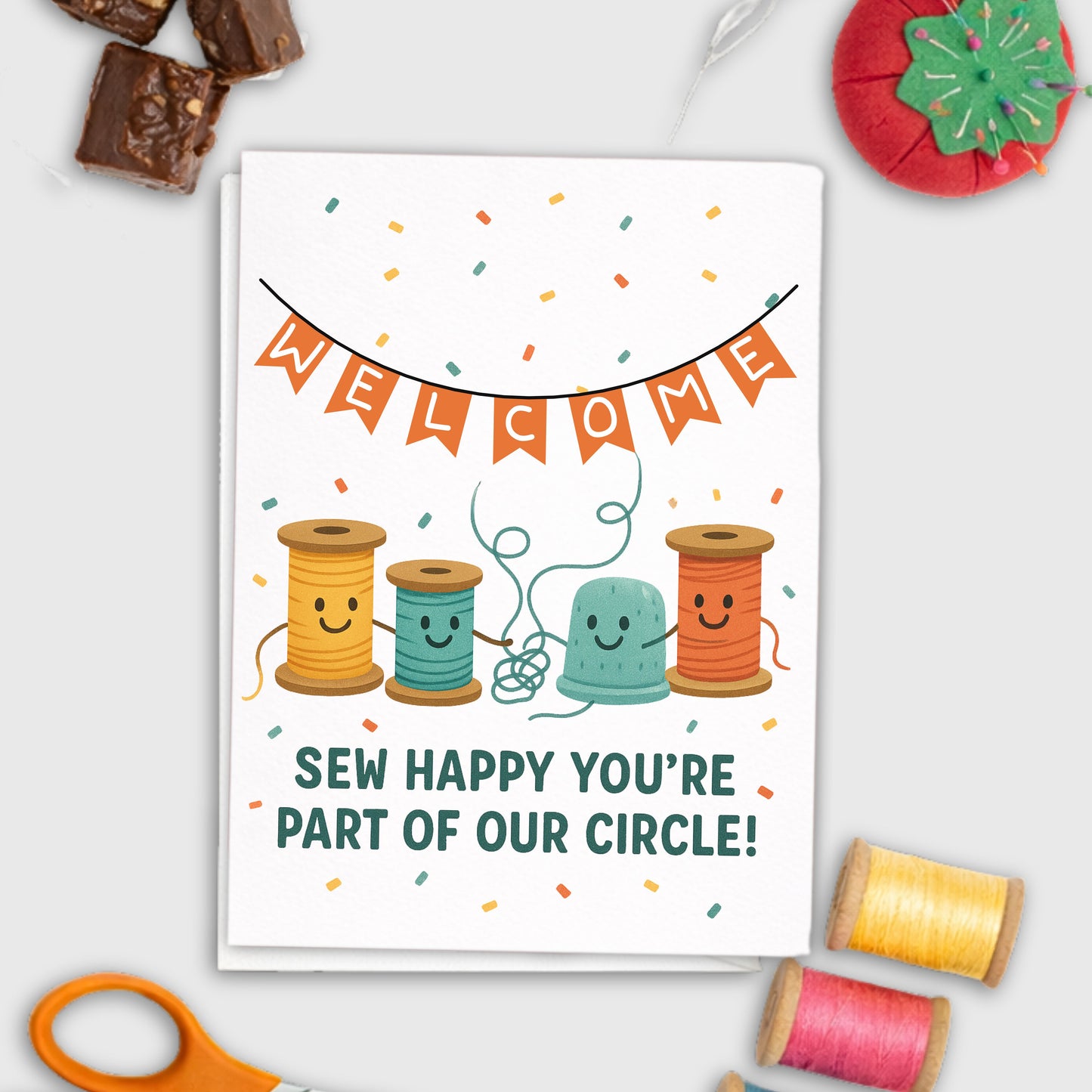 Sew Happy You're Part of our Circle – Quilting Bee Card for Quilting Bees and Sewing Circles